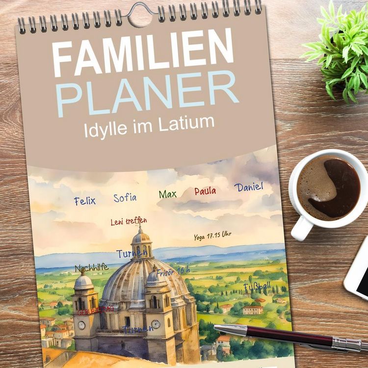 Produktbild: Familienplaner 2026 - Idylle im Latium mit 5 Spalten (Wandkalender, 21 x 45 cm) CALVENDO