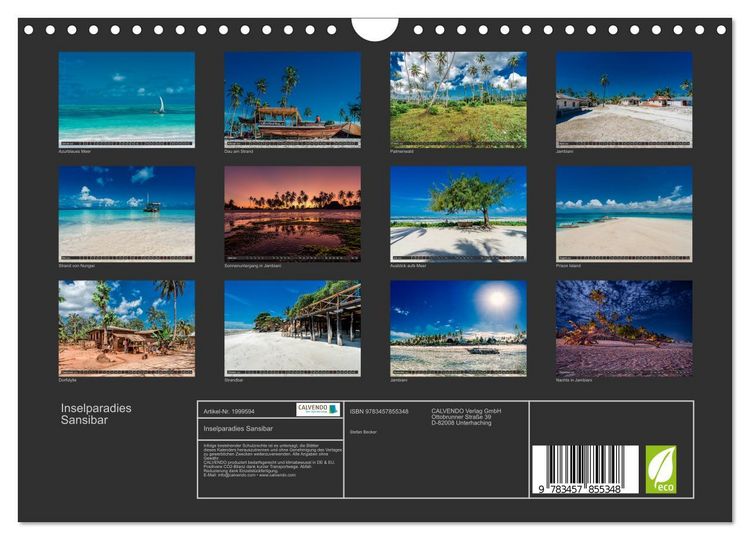 Produktbild: Inselparadies Sansibar (Wandkalender 2026 DIN A4 quer), CALVENDO Monatskalender