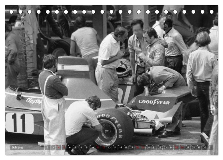 Produktbild: Formel, Rennen, Boxengasse 1971-&acute;83 (Tischkalender 2026 DIN A5 quer), CALVENDO Monatskalender