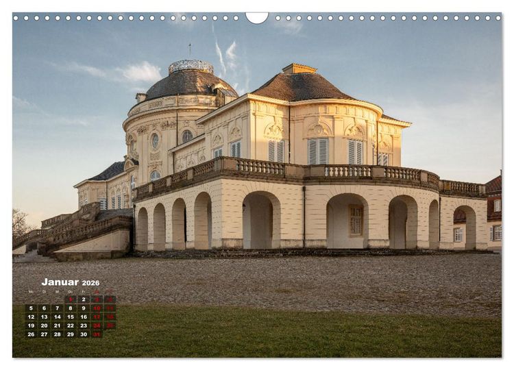 Produktbild: Schloss Solitude bei Tag und bei Nacht (Wandkalender 2026 DIN A3 quer), CALVENDO Monatskalender
