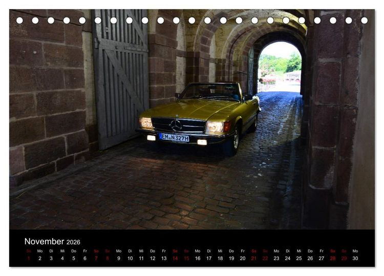 Produktbild: Mercedes SL W107 - zeitlose Eleganz (Tischkalender 2026 DIN A5 quer), CALVENDO Monatskalender