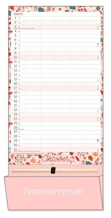 Produktbild: Deko-Familienplaner mit Tasche Flower Time 2027