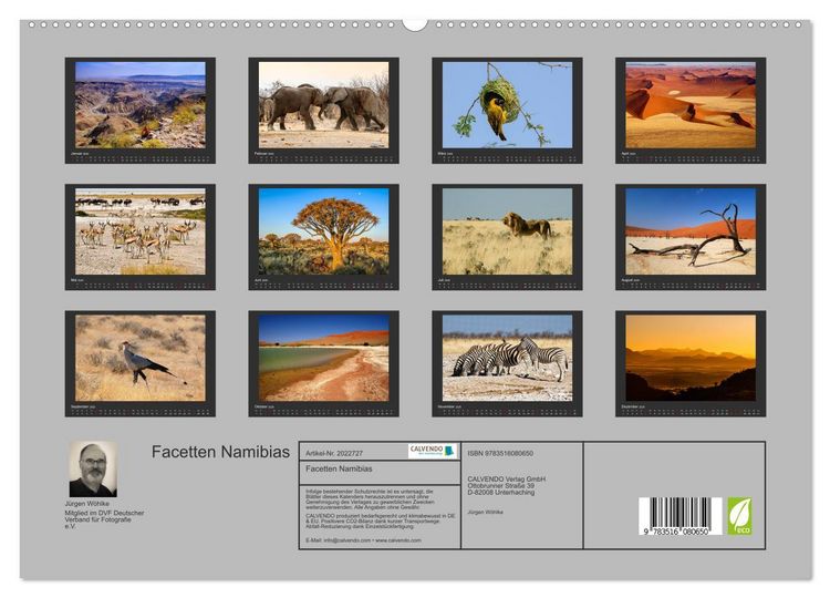 Produktbild: Facetten Namibias (hochwertiger Premium Wandkalender 2026 DIN A2 quer), Kunstdruck in Hochglanz