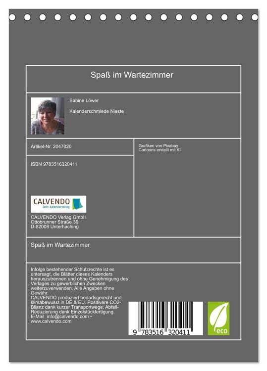 Produktbild: Spa&szlig; im Wartezimmer (Tischkalender 2026 DIN A5 hoch), CALVENDO Monatskalender