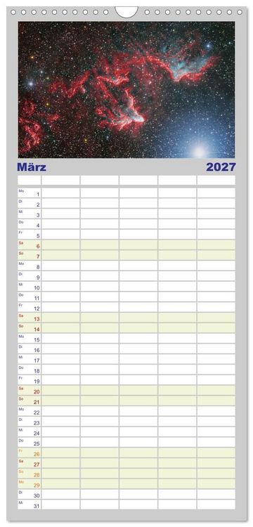 Produktbild: Familienplaner 2027 - Deepsky 2027 mit 5 Spalten (Wandkalender, 21 x 45 cm) CALVENDO