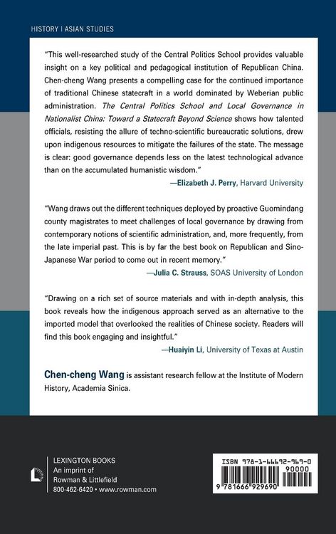 Produktbild: Central Politics School and Local Governance in Nationalist China