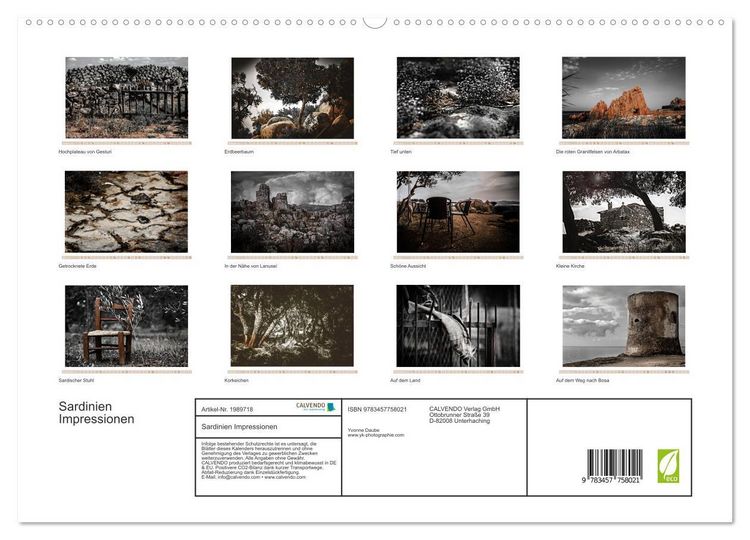 Produktbild: Sardinien Impressionen (hochwertiger Premium Wandkalender 2026 DIN A2 quer), Kunstdruck in Hochglanz