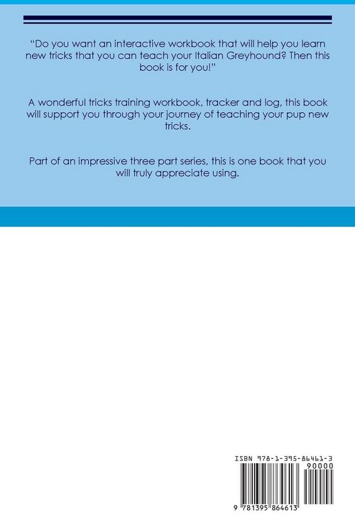 Produktbild: Italian Greyhound Tricks Training Italian Greyhound Tricks & Games Training Tracker & Workbook. Includes