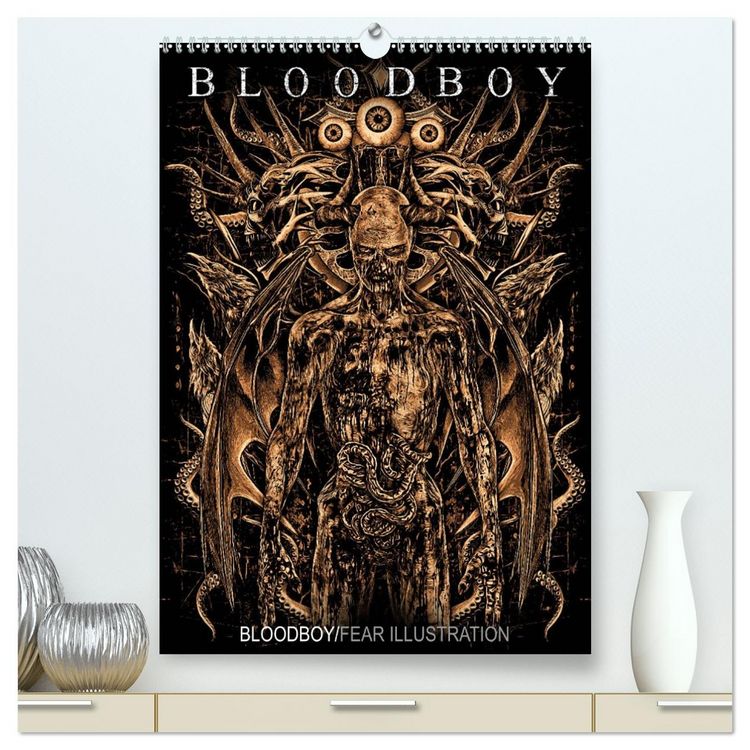 Produktbild: BLOODBOY/FEAR ILLUSTRATION (hochwertiger Premium Wandkalender 2026 DIN A2 hoch), Kunstdruck in Hochglanz
