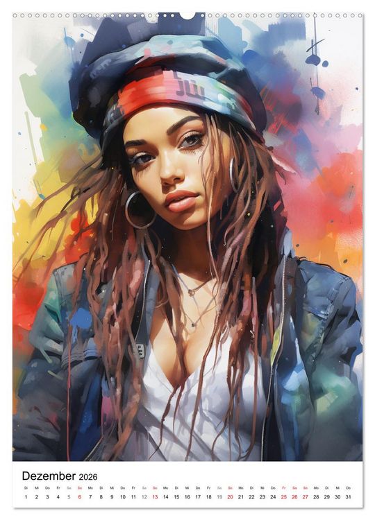 Produktbild: Hip Hop Girls. Rhythmic Expressions (Wandkalender 2026 DIN A2 hoch), CALVENDO Monatskalender