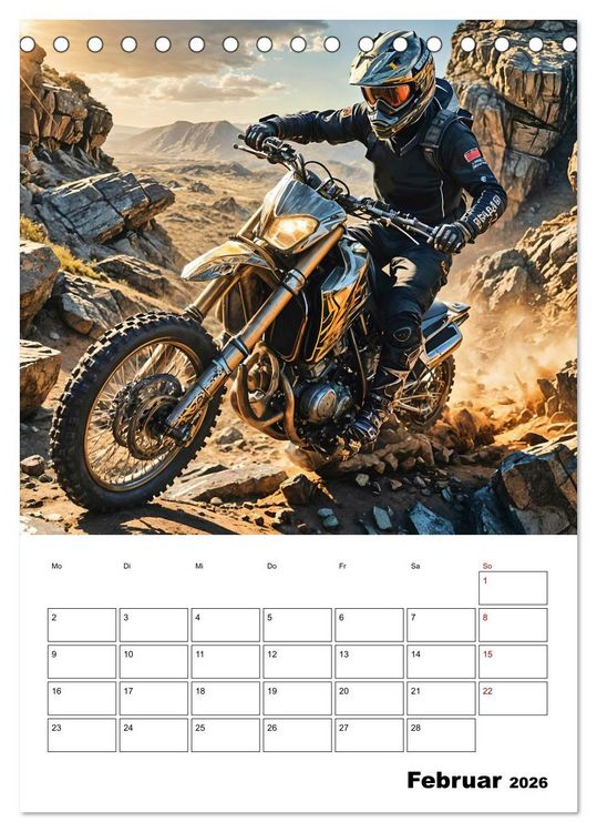 Produktbild: Vollgas und Adrenalin - Motocross-Action pur! (Tischkalender 2026 DIN A5 hoch), CALVENDO Monatskalender