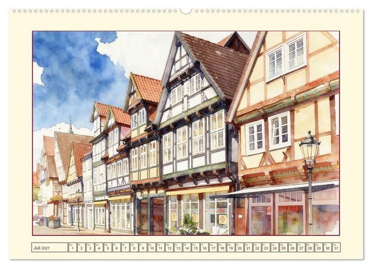 Produktbild: Die sch&ouml;nsten Altst&auml;dte in Niedersachsen (Wandkalender 2027 DIN A2 quer), CALVENDO Monatskalender