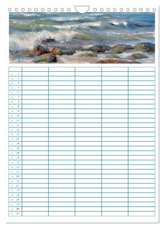 Produktbild: Amrumaquarelle (Wandkalender 2026 DIN A4 hoch), CALVENDO Monatskalender