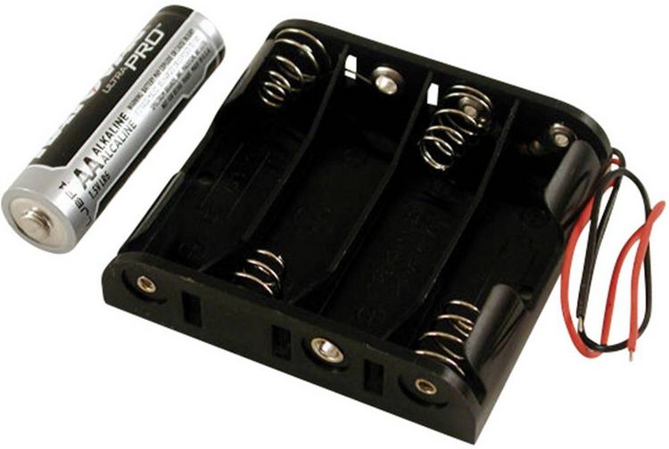 Produktbild: Hammond Electronics BH4AAW Batteriehalter 4 x AA Kunststoff Schwarz 1St.