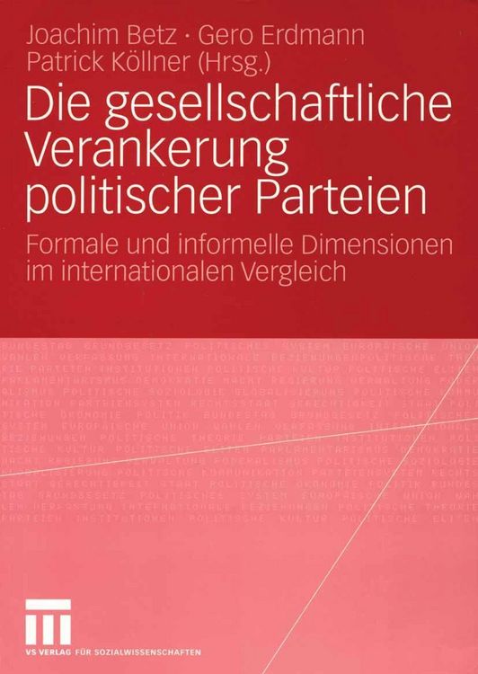 Produktbild: Die gesellschaftliche Verankerung politischer Parteien