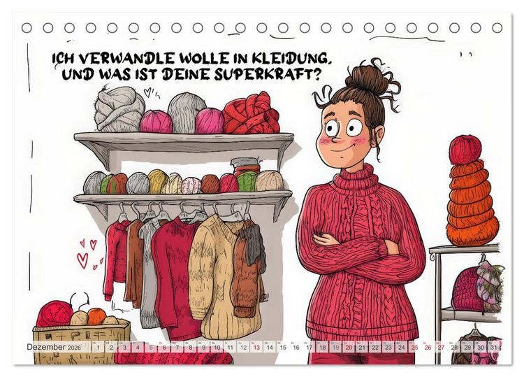 Produktbild: Wollfieber (Tischkalender 2026 DIN A5 quer), CALVENDO Monatskalender