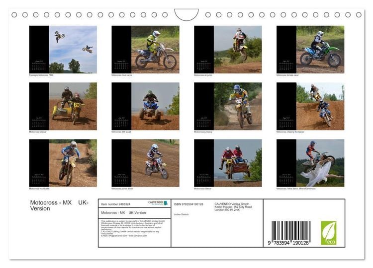 Produktbild: Motocross - MX UK-Version (Wall Calendar 2027 DIN A4 landscape), CALVENDO 12 Month Wall Calendar