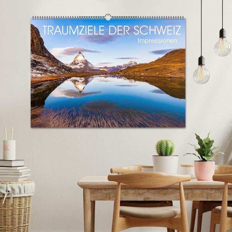 Produktbild: TRAUMZIELE DER SCHWEIZ Impressionen (Wandkalender 2026 DIN A2 quer), CALVENDO Monatskalender