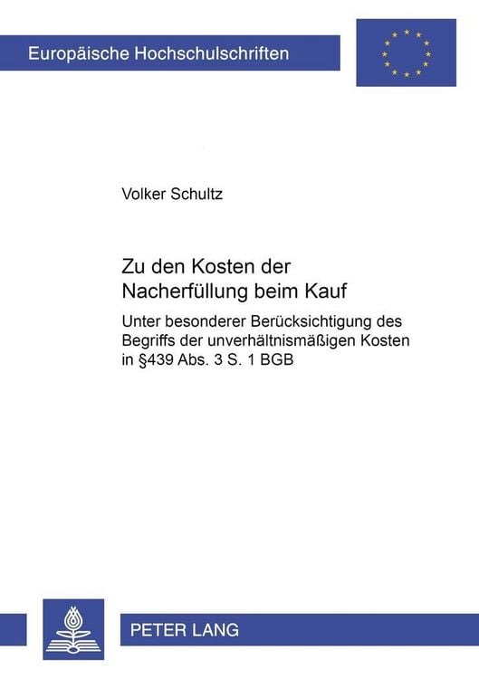 Produktbild: Schultz, V: Zu den Kosten der Nacherf&uuml;llung beim Kauf