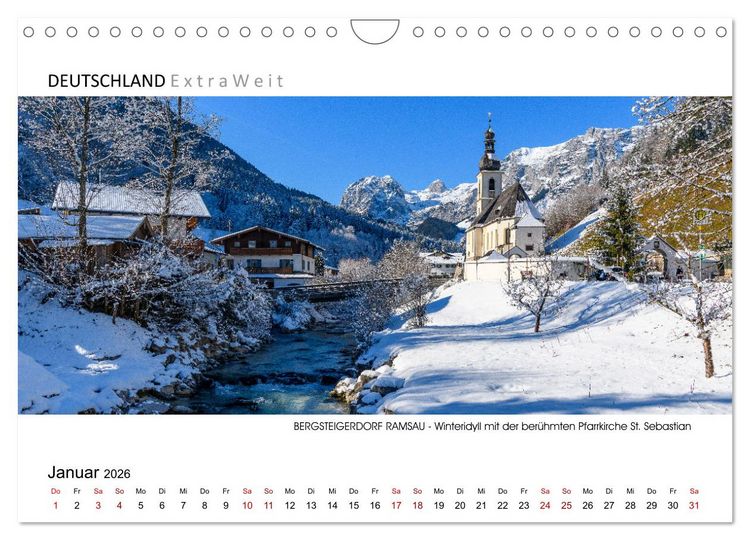 Produktbild: Bergsteigerdorf RAMSAU - Juwel im Berchtesgadener Land (Wandkalender 2026 DIN A4 quer), CALVENDO Monatskalender