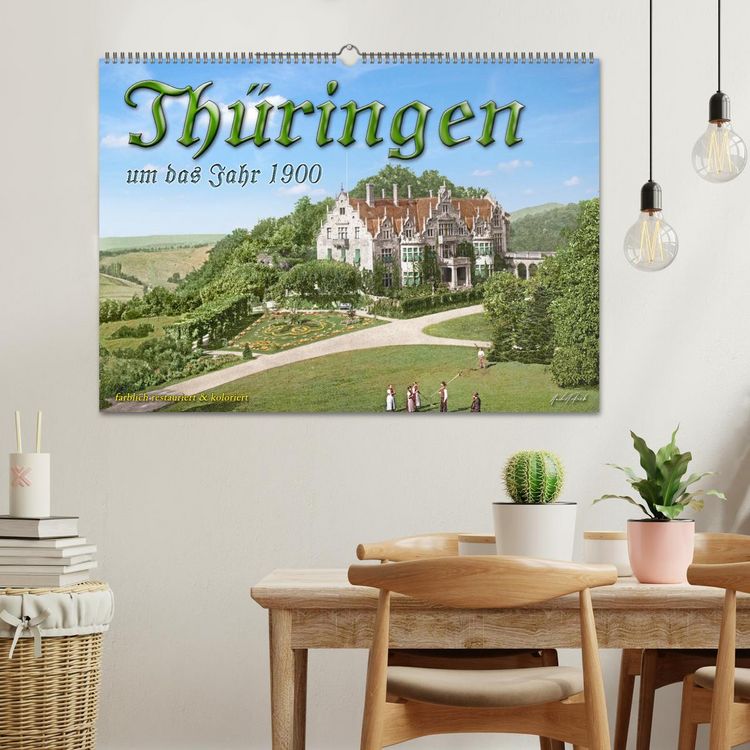 Produktbild: Th&uuml;ringen um das Jahr 1900 &ndash; Fotos neu restauriert und detailcoloriert. (Wandkalender 2026 DIN A2 quer), CALVENDO Monatskalender