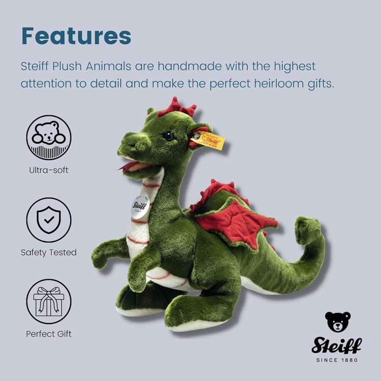 Steiff 067198 - Drache Rocky, grün/mehrfarbig, 32 cm kaufen