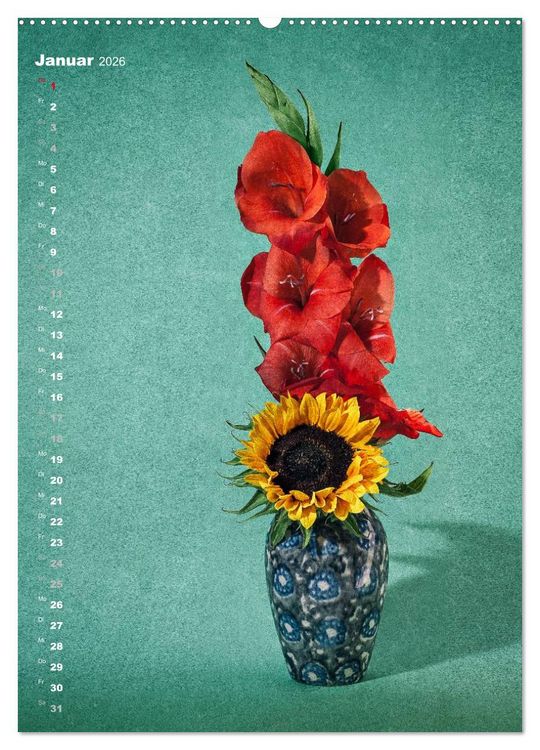 Produktbild: Blumenschmuck in Bunzlau Keramik (Wandkalender 2026 DIN A2 hoch), CALVENDO Monatskalender