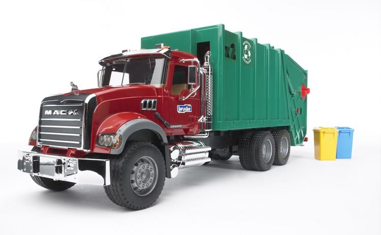 Produktbild: BRUDER - MACK Granite M&uuml;ll-LKW, rubinrot-gr&uuml;n