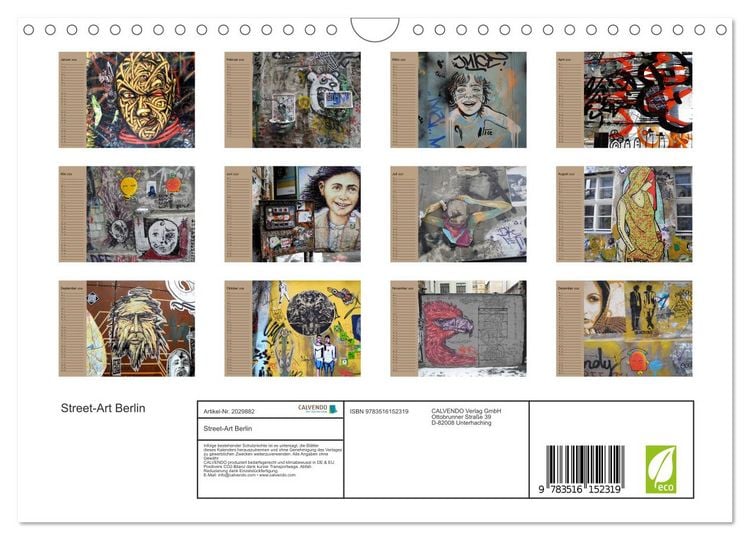 Produktbild: Street-Art Berlin (Wandkalender 2026 DIN A4 quer), CALVENDO Monatskalender