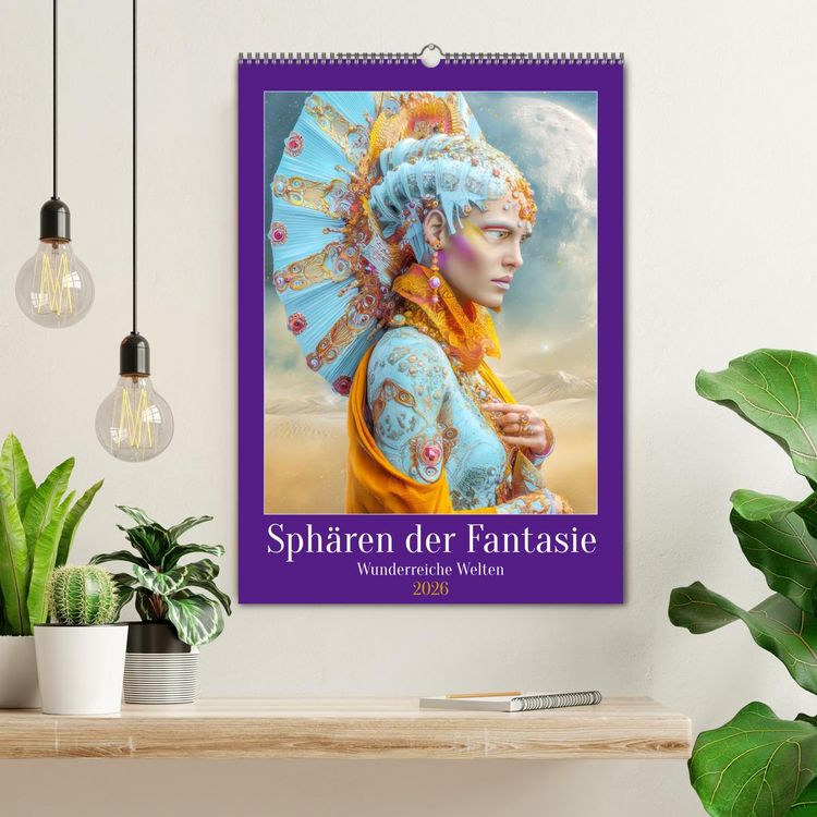 Produktbild: Sph&auml;ren der Fantasie - Wunderreiche Welten (Wandkalender 2026 DIN A2 hoch), CALVENDO Monatskalender