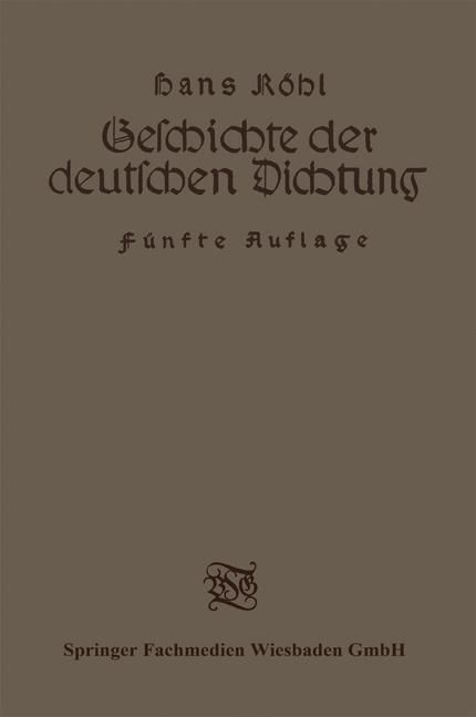 Produktbild: Geschichte der deutschen Dichtung