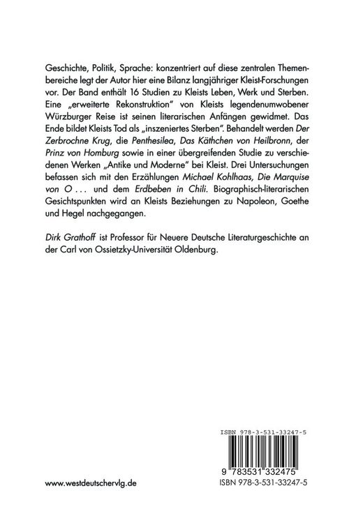Produktbild: Kleist: Geschichte, Politik, Sprache