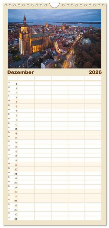 Produktbild: Familienplaner 2026 - &Auml;stehtik von oben mit 5 Spalten (Wandkalender, 21 x 45 cm) CALVENDO