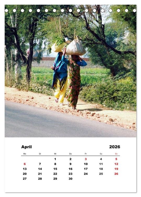 Produktbild: Indien erleben (Tischkalender 2026 DIN A5 hoch), CALVENDO Monatskalender