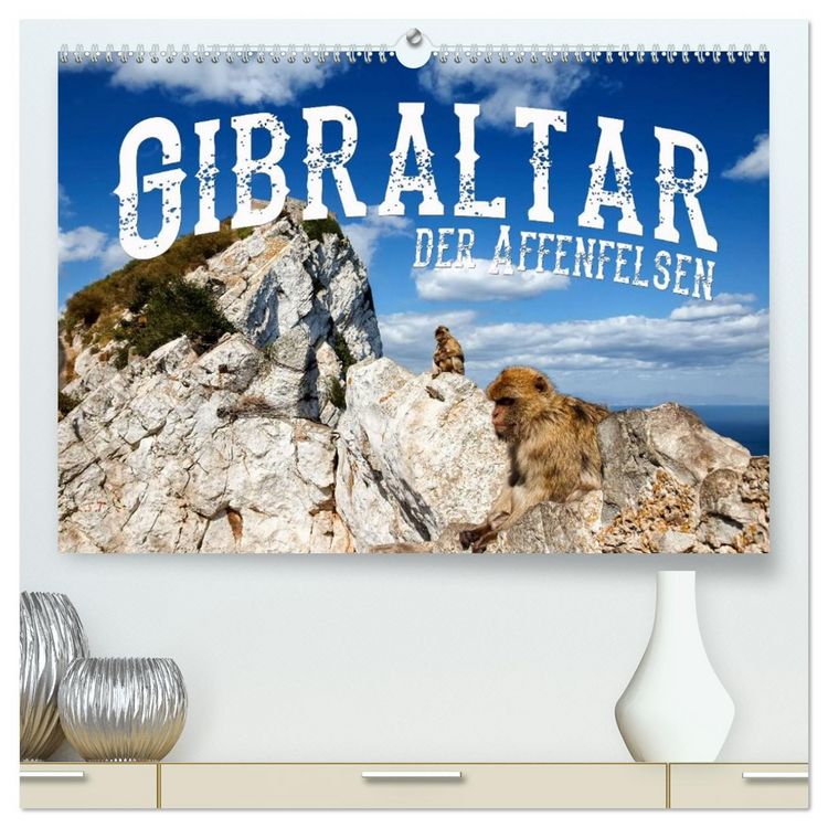 Produktbild: Gibraltar - der Affenfelsen (hochwertiger Premium Wandkalender 2026 DIN A2 quer), Kunstdruck in Hochglanz