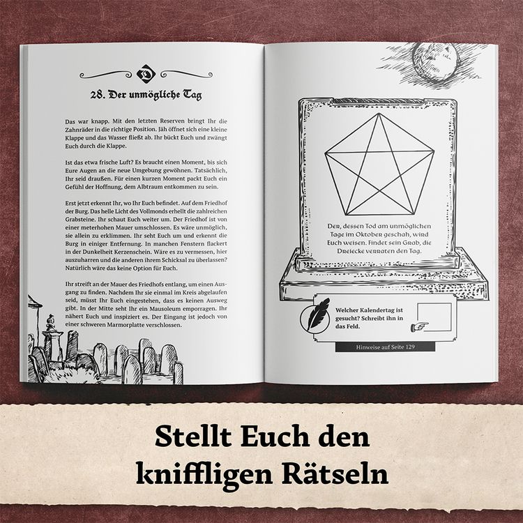 Produktbild: Das R&auml;tselbuch des Graf Dracula: Knackt den Code und entkommt dem F&uuml;rsten der Finsternis