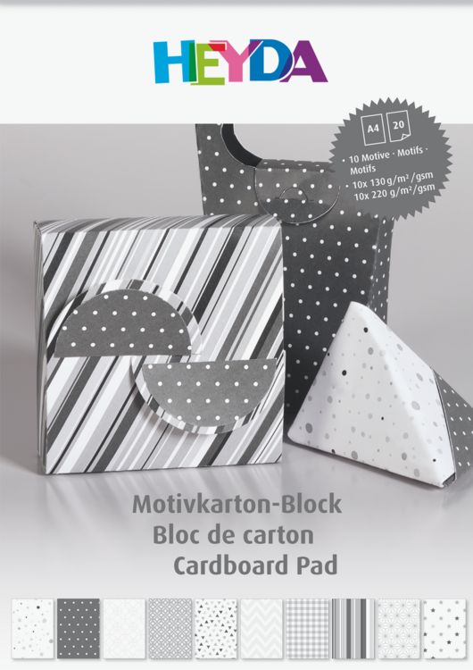 Produktbild: Motivkarton-Block | A4, 20 Blatt, anthrazit