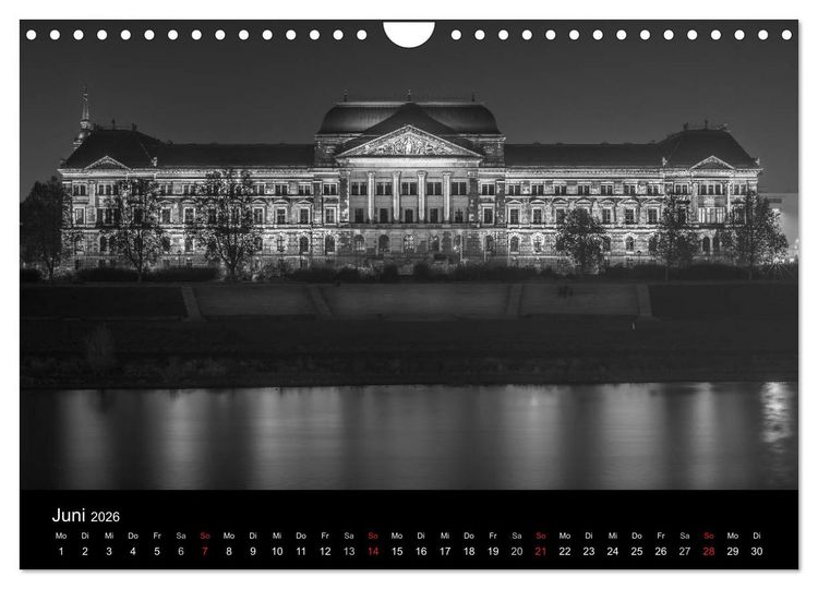 Produktbild: Dresden - Elbflorenz bei Nacht (Wandkalender 2026 DIN A4 quer), CALVENDO Monatskalender