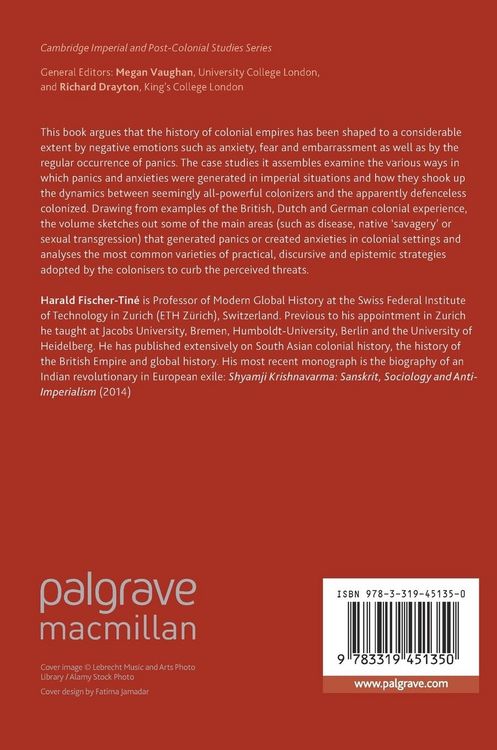 Produktbild: Anxieties, Fear and Panic in Colonial Settings