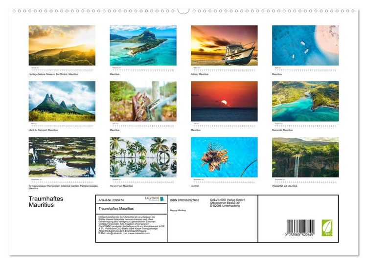 Produktbild: Traumhaftes Mauritius (hochwertiger Premium Wandkalender 2027 DIN A2 quer), Kunstdruck in Hochglanz