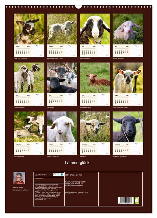 Produktbild: L&auml;mmergl&uuml;ck (Wandkalender 2026 DIN A2 hoch), CALVENDO Monatskalender