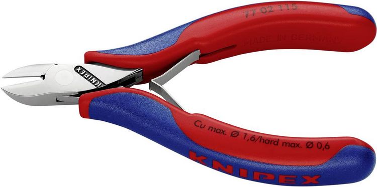 Produktbild: Knipex 77 02 115 Elektronik- u. Feinmechanik Seitenschneider mit Facette 115 mm