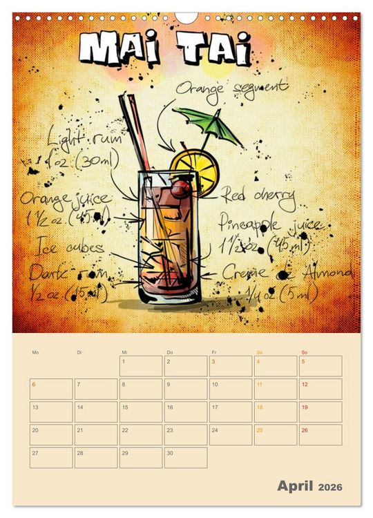 Produktbild: Coole Cocktails (Wandkalender 2026 DIN A3 hoch), CALVENDO Monatskalender