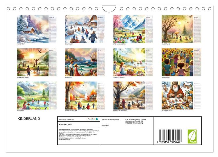 Produktbild: KINDERLAND (Wandkalender 2026 DIN A4 quer), CALVENDO Monatskalender