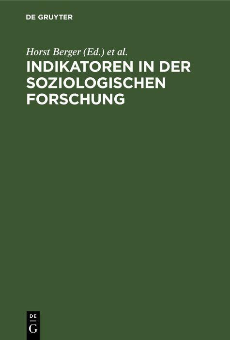 Produktbild: Indikatoren in der soziologischen Forschung