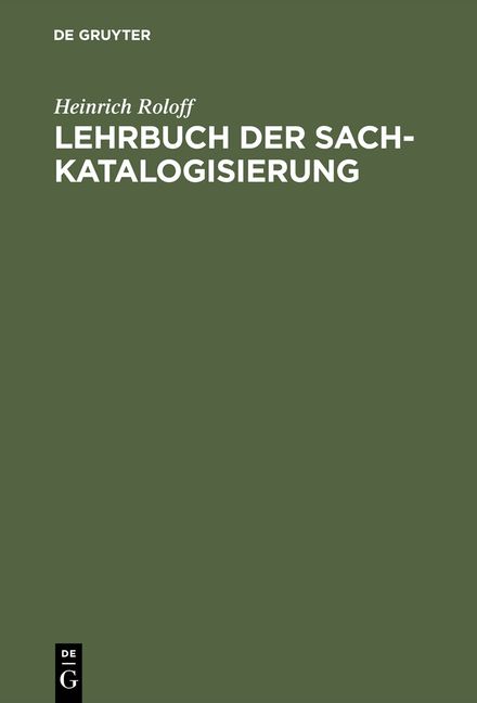 Produktbild: Lehrbuch der Sachkatalogisierung