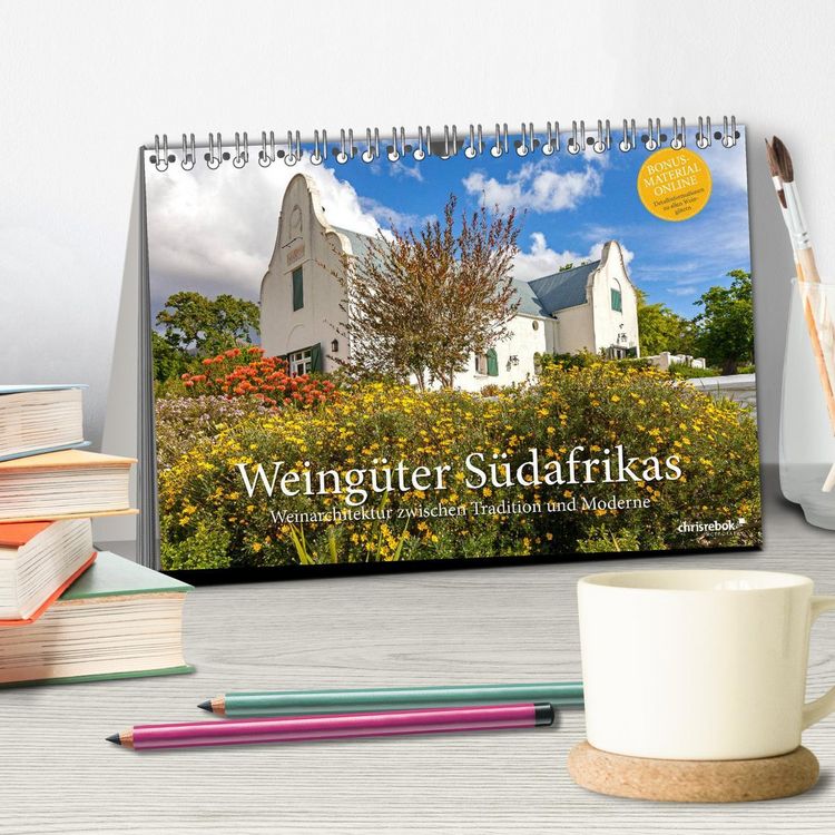 Produktbild: Weing&uuml;ter S&uuml;dafrikas, Weinarchitektur zwischen Tradition und Moderne (Tischkalender 2026 DIN A5 quer), CALVENDO Monatskalender