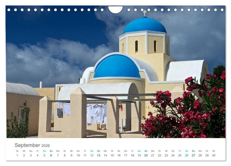 Produktbild: Santorin - Perle der Kykladen (Wandkalender 2026 DIN A4 quer), CALVENDO Monatskalender