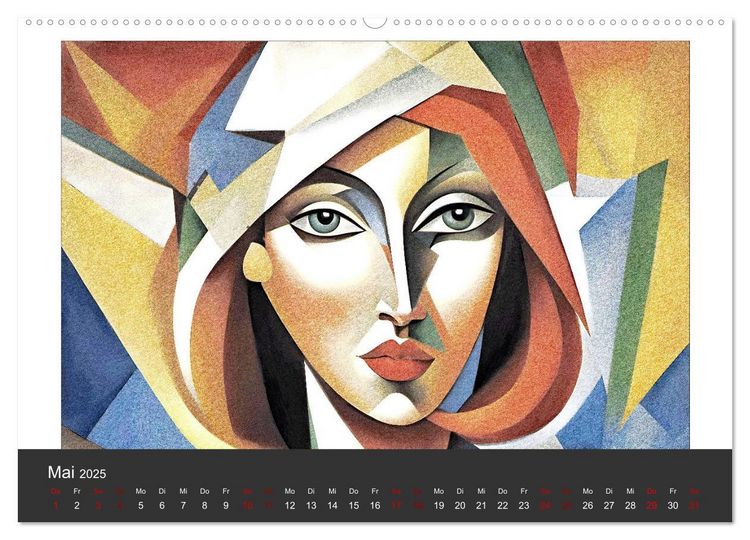 Kubistische Frauen Bilder (Wandkalender 2025 DIN A2 quer), CALVENDO Monatskalender