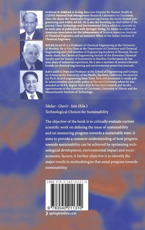 Produktbild: Technological Choices for Sustainability